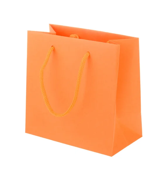 Orange paper shopping bag — Stock Photo, Image