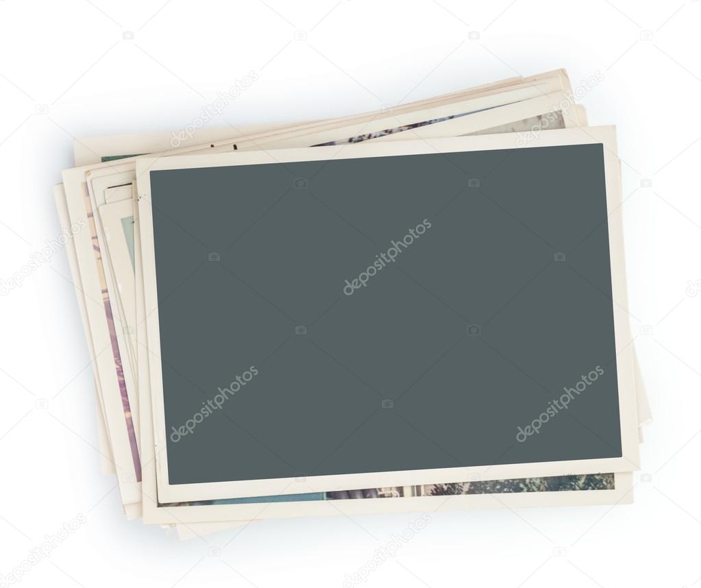 Stack of photos isolated