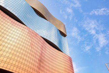 Macau, Çin - 9 Kasım 2018: MGM Cotai, Makao 'da Cotai Strip' te lüks bir tatil köyü ve kumarhanedir..