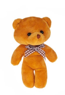 Güzel oyuncak oyuncak peluş oyuncak Beyaz Arkaplanda izole edilmiş küçük bebek