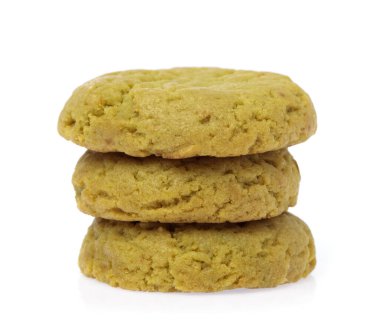 Çerez yeşili çay beyaz arkaplanda izole