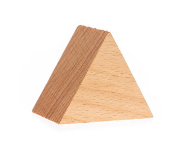 Oyuncak Tahta Geometrik Şekil Beyaz Arkaplanda İzole Edildi.