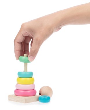 Oyuncak Eğitimsel Beyin Geliştirme Renk Tanıma Oyuncakları Beyaz arka planda izole edilmiş.