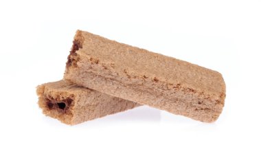 Gofretler beyaz arkaplanda izole bir şekilde yapışır