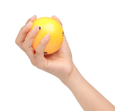 Yellow ball bobber floating Accessory for Camera isolated on white background