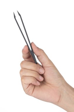 Beyaz arkaplanda siyah anti statik cımbızlar var.