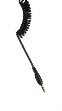 3.5mm Ses Mikrofon Kablo Adaptörü beyaz arkaplanda izole edildi