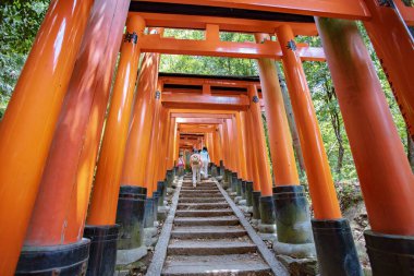 Kyoto, Japonya Mayıs - 22, 2019: Fushimi Inari Tapınağı, Kyoto, Japonya