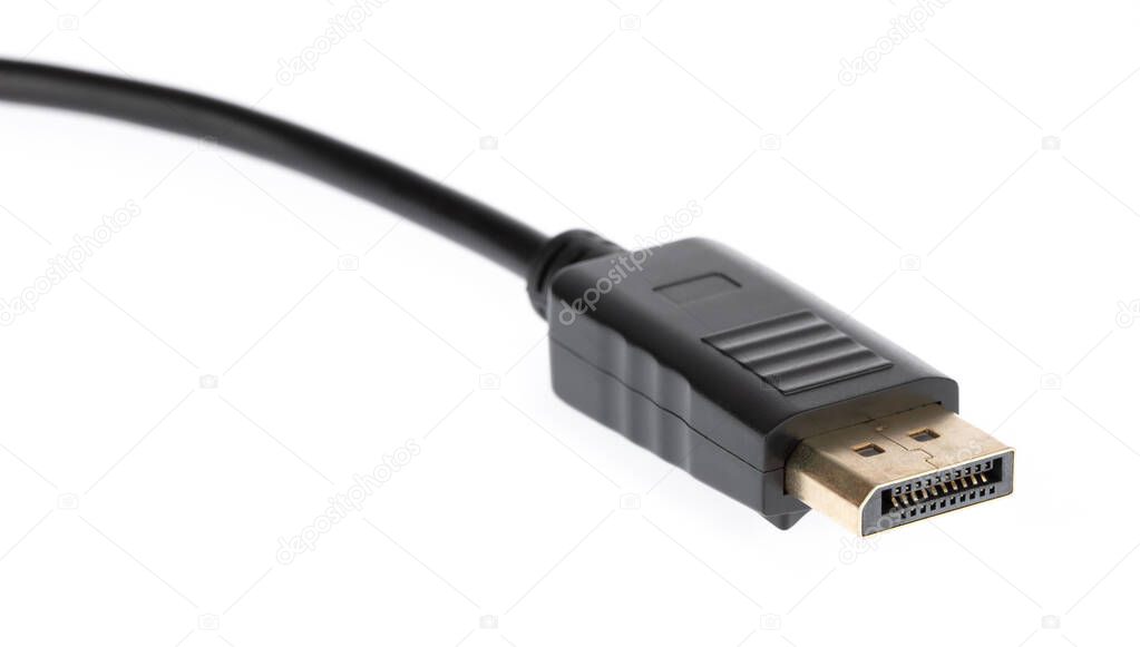 Displayport Male Hdmi Isolated on White background.