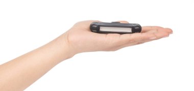 Beyaz arka planda izole edilmiş bisiklet için el ele tutuşmalar