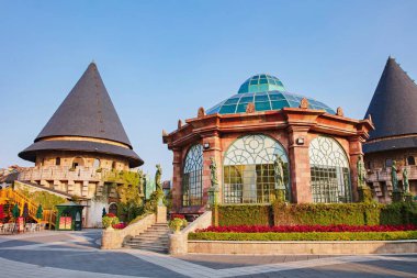 Danang, Vietnam - 21 Şubat 2019: Sun World Ba Na Hills Dağ Tatil Köyü