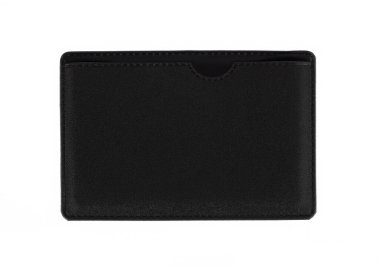 Deri Kese Kartı beyaz arka planda izole edilmiş.