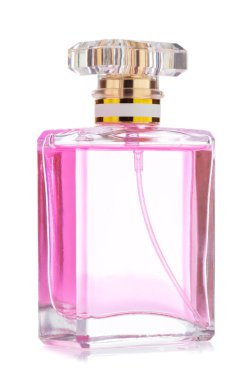 Beyaz arka planda izole edilmiş parfüm şişesi kozmetik şişeleri.