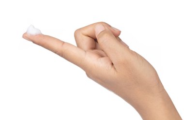 Beyaz arkaplanda el kremi izole edilmiş..