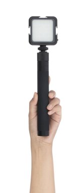 LED Video Kamera Işık Kare Lambası beyaz arkaplanda izole