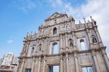 Macau, Çin - 11 Kasım 2018: Macau China 'daki St. Paul Harabeleri