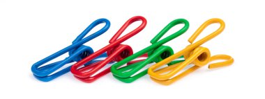 Beyaz arkaplanda izole edilmiş tel yay hortumu klipleri