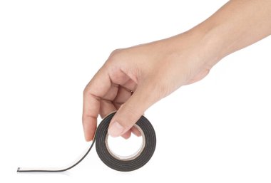 El kaplaması köpük bandı beyaz arka planda izole edilir.