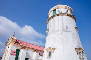 Macau, Çin - 11 Kasım 2018: Guia Kalesi ve Guia Deniz Feneri