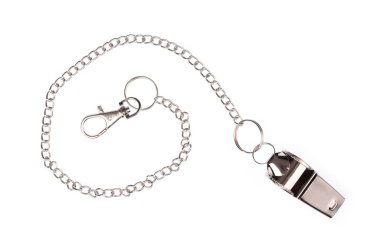 Metal ıslık beyaz arkaplanda izole edildi