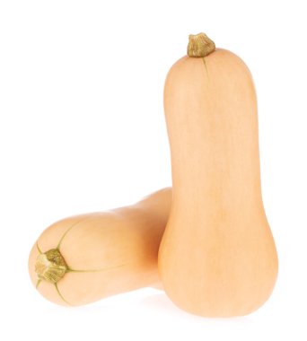 Beyaz arka planda izole edilmiş tereyağlı kabak.