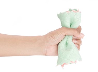 Beyaz arka planda el havluları izole edilmiş..