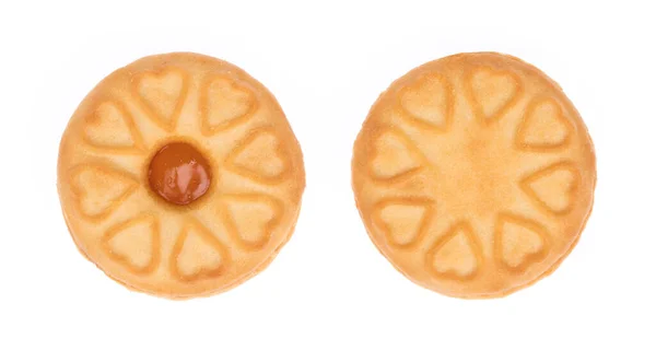 Сендвіч Печиво Наповнене Варенням Ізольовано Білому Тлі — стокове фото