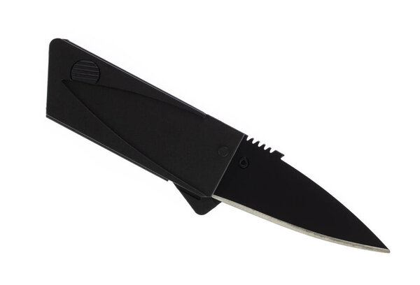 Складной нож для бумажника изолирован на белом фоне.