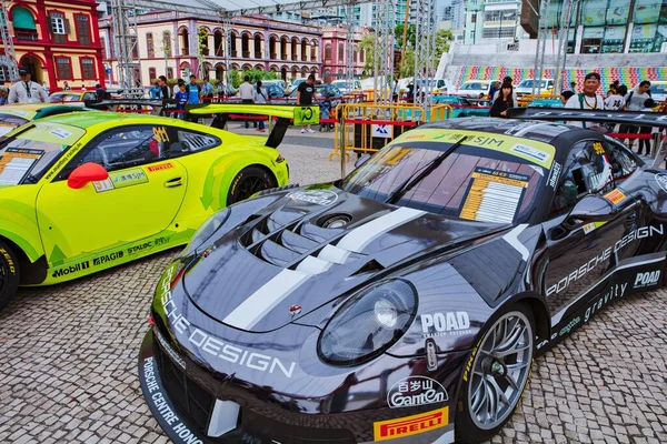Macau, Çin - 11 Kasım 2018: Macau Grand Prix Ünlü Otomobil ve Motosiklet Fuarı.