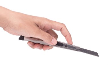 Paslanmaz Çelik Bıçak Kesicisi beyaz arka planda izole edilmiş.