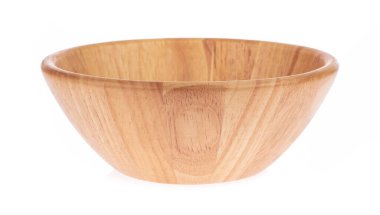 Ahşap kase beyaz arkaplanda izole