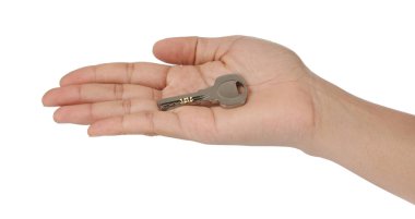 Ev anahtarı beyaz arkaplanda izole edildi