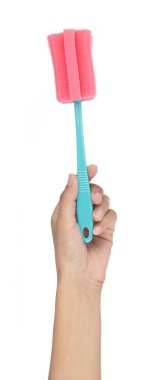 Kahve bardakları için Sünger Temizleyici Süt Bardakları Şarap Şişesi Beyaz arka planda izole edilmiş Bebek Şişeleri