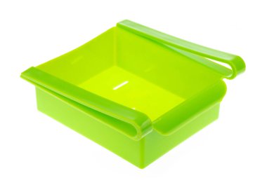 raf çekmecesinin altındaki buzdolabı plastiği beyaz arka planda izole edilmiş