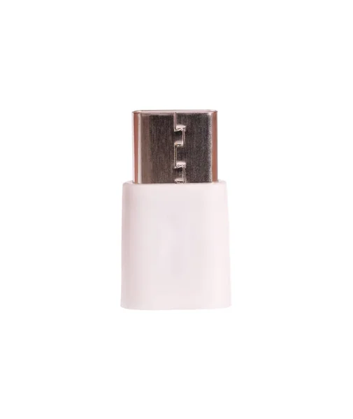 Micro Adaptador Usb Para Usb Isolado Fundo Branco — Fotografia de Stock