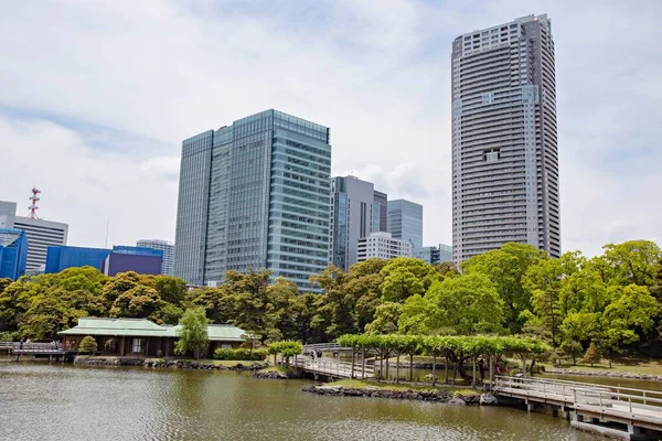 Tokyo Japan Maj 2019 Hamarikyu Gardens Bastion Lugn Hjärtat Centrala — Stockfoto