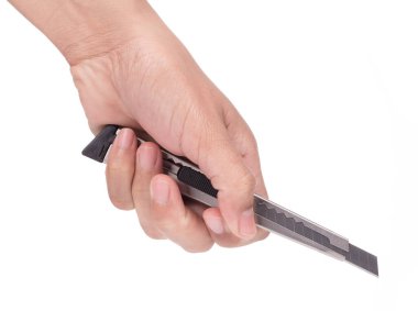 Paslanmaz Çelik Bıçak Kesicisi beyaz arka planda izole edilmiş.