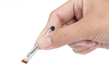 Beyaz arka planda el fırçası kaşı izole