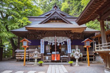 Yamanashi, Japonya - 19 Mayıs 2019: Arakurayama Sengen Parkı, Fujiyoshida Şehri, Yamanashi Bölgesi, Japonya
