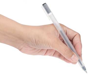 Beyaz arkaplanda el ele tutuşma kalemi.