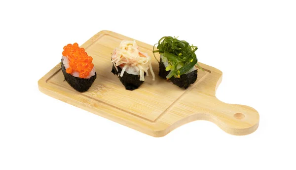 Set Sushi Isolato Sullo Sfondo Bianco — Foto Stock