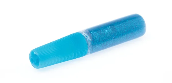 Μπλε Ραβδί Του Χρώματος Glitter Gel Απομονώνονται Λευκό Φόντο — Φωτογραφία Αρχείου