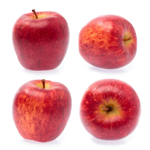 Collectie Red Apple Geïsoleerd Witte Achtergrond — Stockfoto