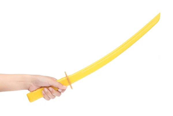 Espada Brinquedo Plástico Isolado Fundo Branco — Fotografia de Stock
