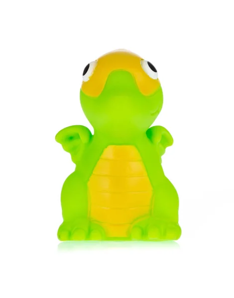 Färgglada Gummi Dockor Dinosaurie Isolerad Vit Bakgrund — Stockfoto