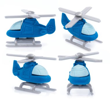 Beyaz arka planda izole edilmiş lastik uçak seti