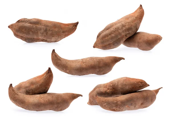 Колекція Свіжої Картоплі Ямбо Ізольованої Білому Тлі — стокове фото