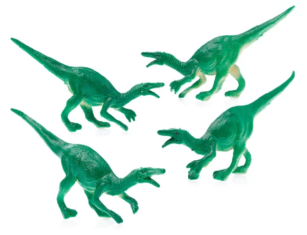 Colección Dinosaurio Plástico Toy Aislado Sobre Fondo Blanco —  Fotos de Stock