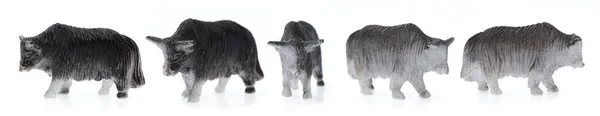 Set Juguete Plástico Forest Buffalo Para Niños Aislados Sobre Fondo — Foto de Stock