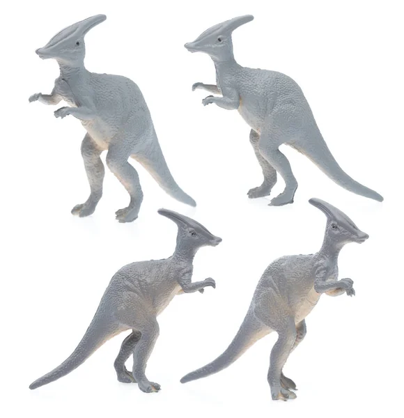 Colección Parasaurolophus Hecha Plástico Dinosaurio Juguete Aislado Sobre Fondo Blanco —  Fotos de Stock